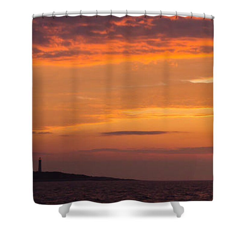 Lighthouse Shower Curtain featuring the photograph Thacher Island Lighthouse Panoramic by Tim Kirchoff