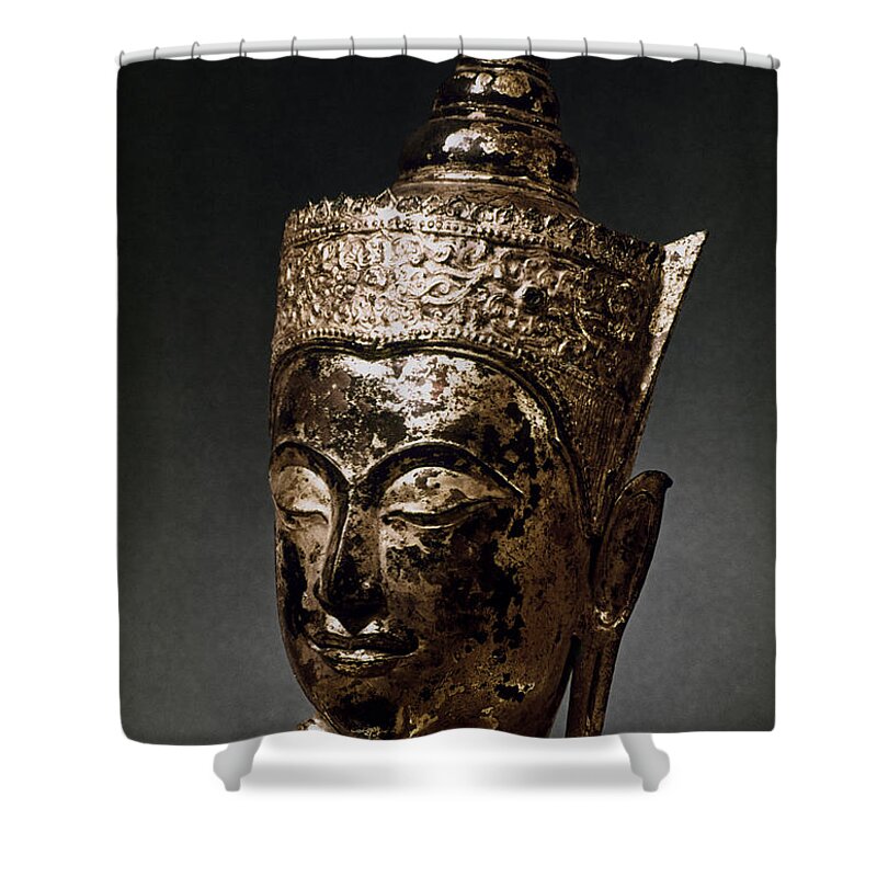 15th Century Shower Curtain featuring the photograph Thai Buddha by Granger