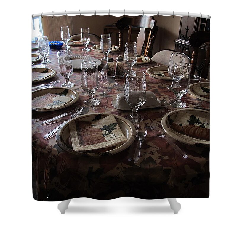 Still Life Shower Curtain featuring the photograph Thanksgiving Table by Richard Thomas