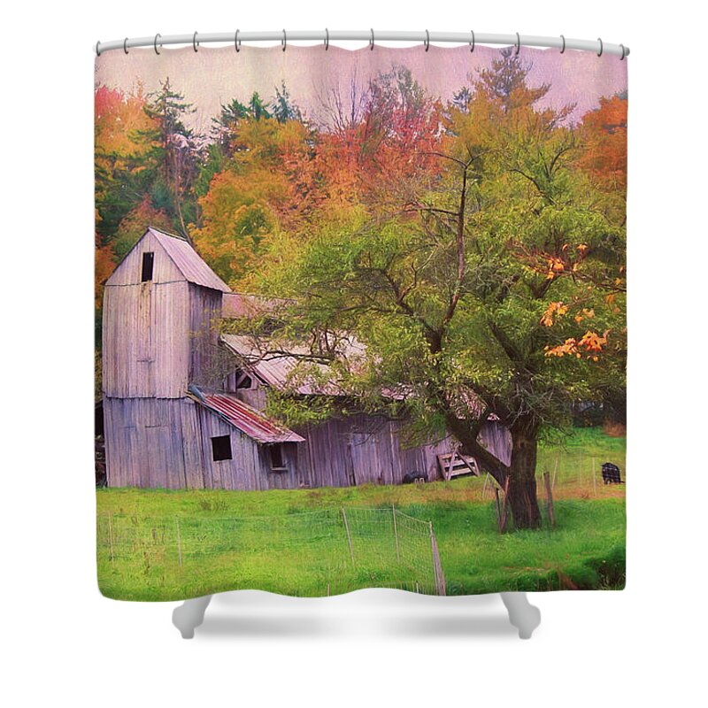 Barn Shower Curtain featuring the photograph That Old Gray Barn by John Rivera