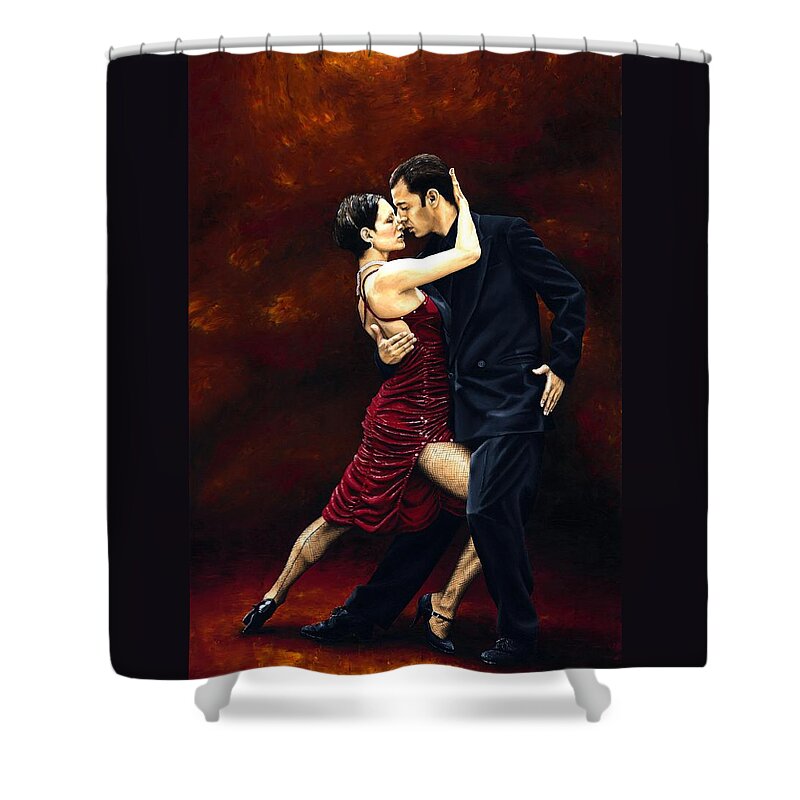 Tango Shower Curtain featuring the painting That Tango Moment by Richard Young