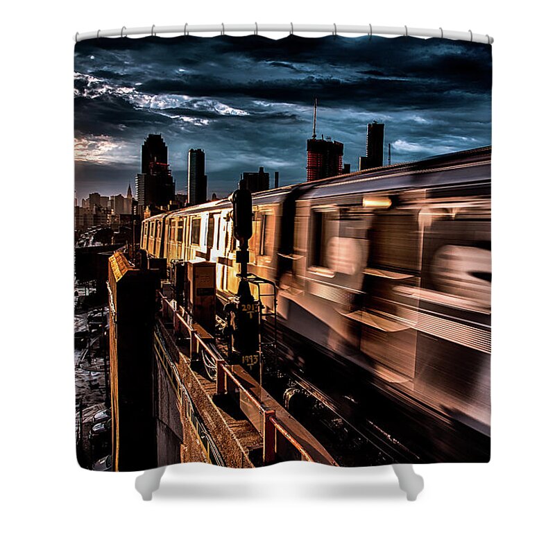New York City Shower Curtain featuring the photograph The 7 by Raf Winterpacht