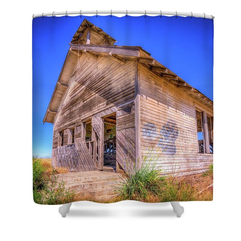Abandoned Shower Curtain featuring the photograph The Abandoned School House by Spencer McDonald