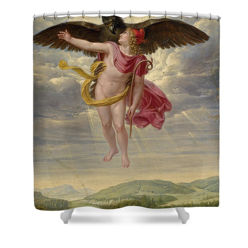 Sigmund Ferdinand Von Perger Shower Curtain featuring the painting The Abduction of Ganymede by Sigmund Ferdinand von Perger