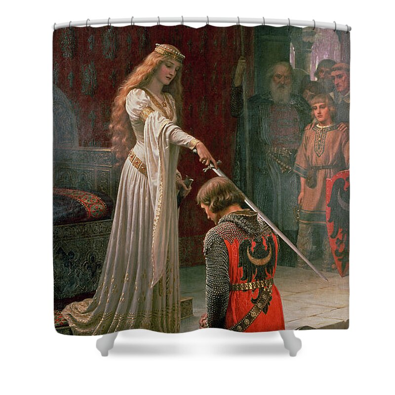 The Shower Curtain featuring the painting The Accolade by Edmund Blair Leighton