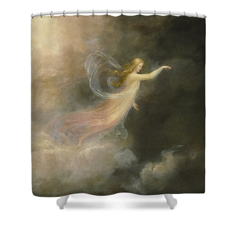 Thomas Cole Shower Curtain featuring the painting The Angel Appearing To The Shepherds by MotionAge Designs