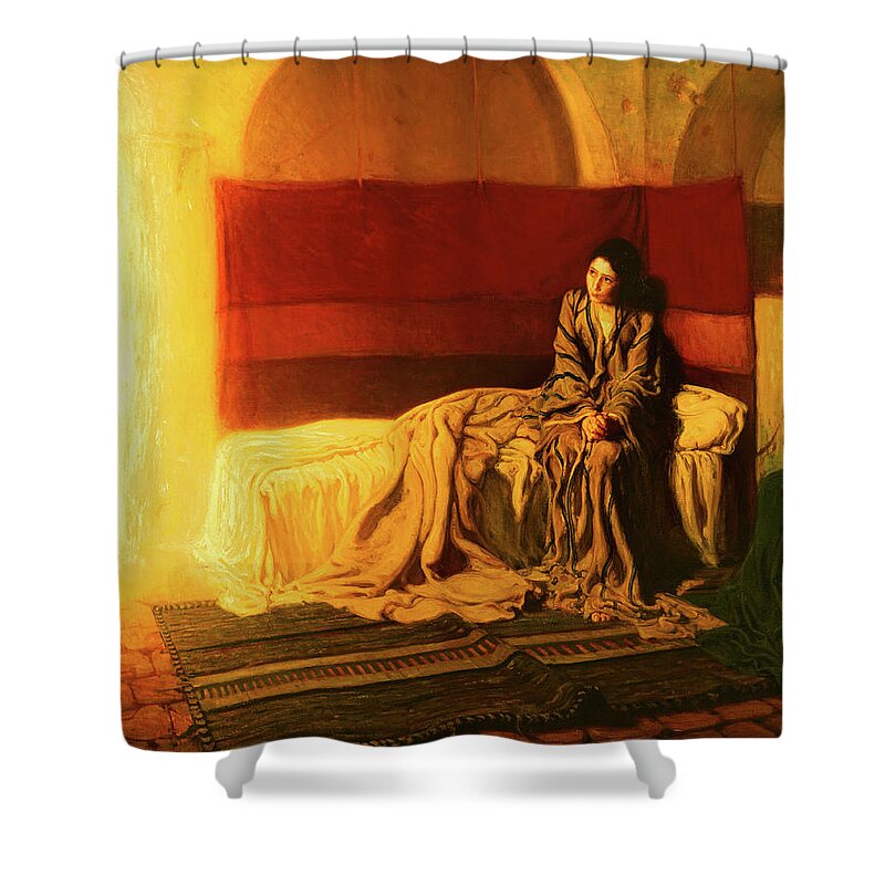 Henry Ossawa Tanner Shower Curtain featuring the painting The Annunciation by Henry Ossawa Tanner