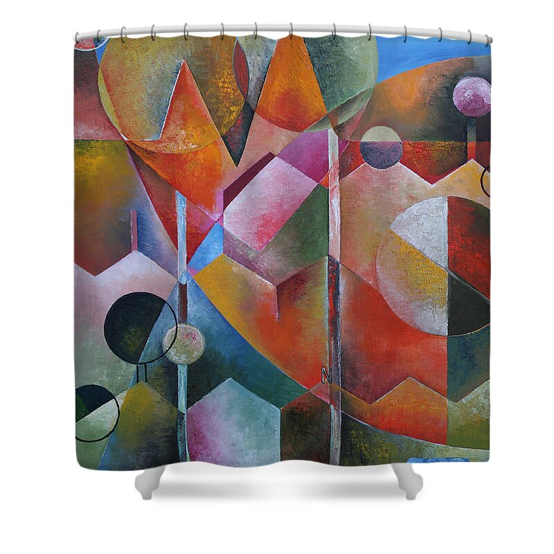 The Art Of Pharmacotherapy Ii Shower Curtain featuring the painting The Art of Pharmacotherapy II by Obi-Tabot Tabe