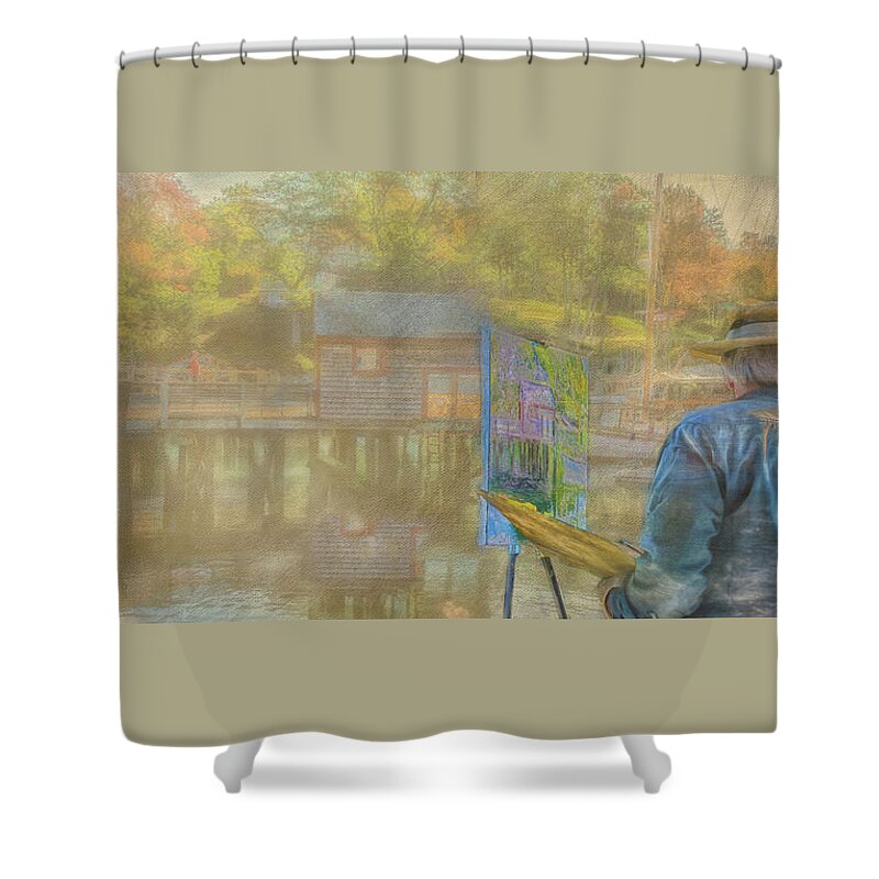 Rockport Shower Curtain featuring the photograph The Artist by Jolynn Reed