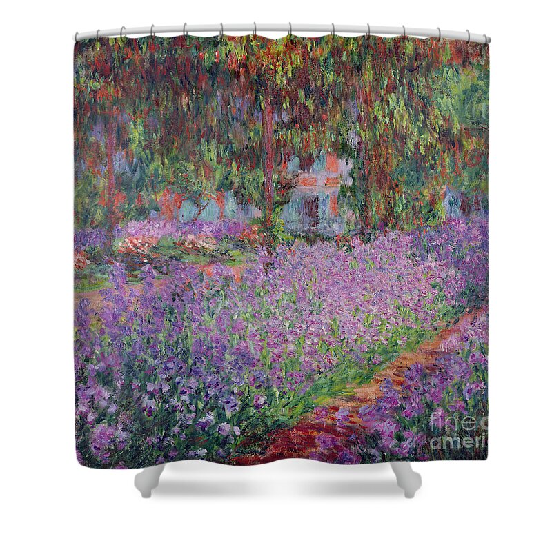The Shower Curtain featuring the painting The Artists Garden at Giverny by Claude Monet