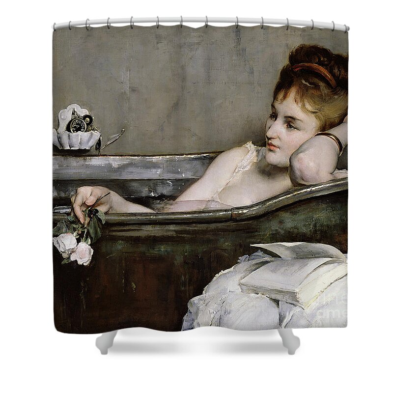 Alfred George Stevens Shower Curtain featuring the painting The Bath by Alfred George Stevens