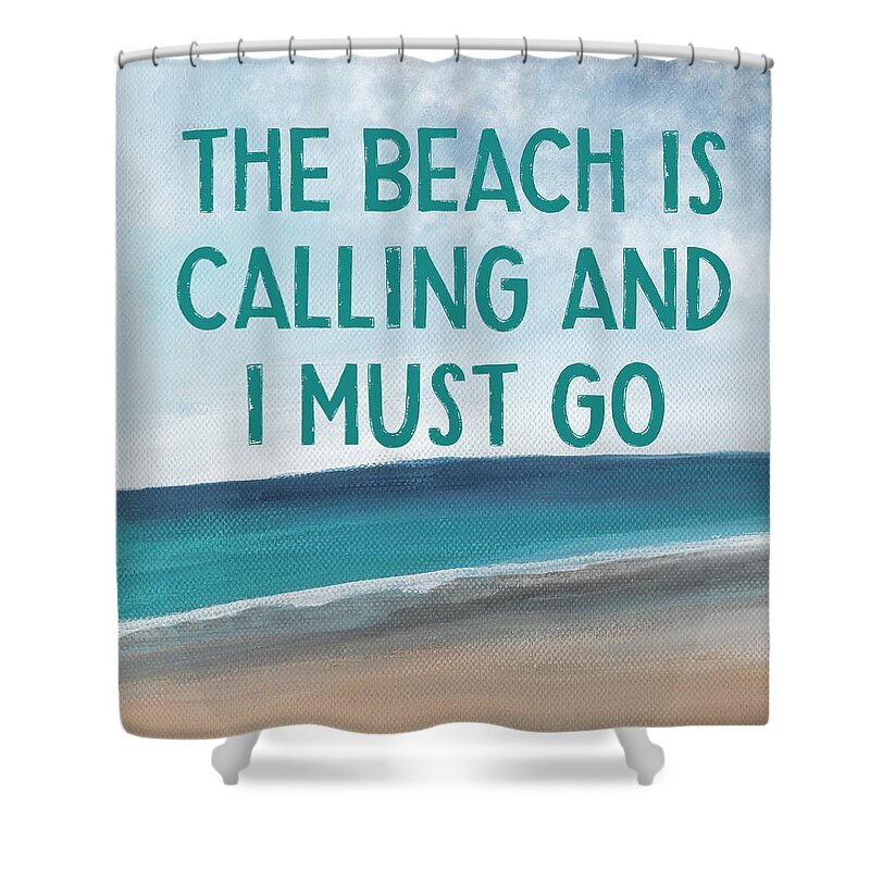 Beach Shower Curtain featuring the mixed media The Beach Is Calling 2- Art by Linda Woods by Linda Woods