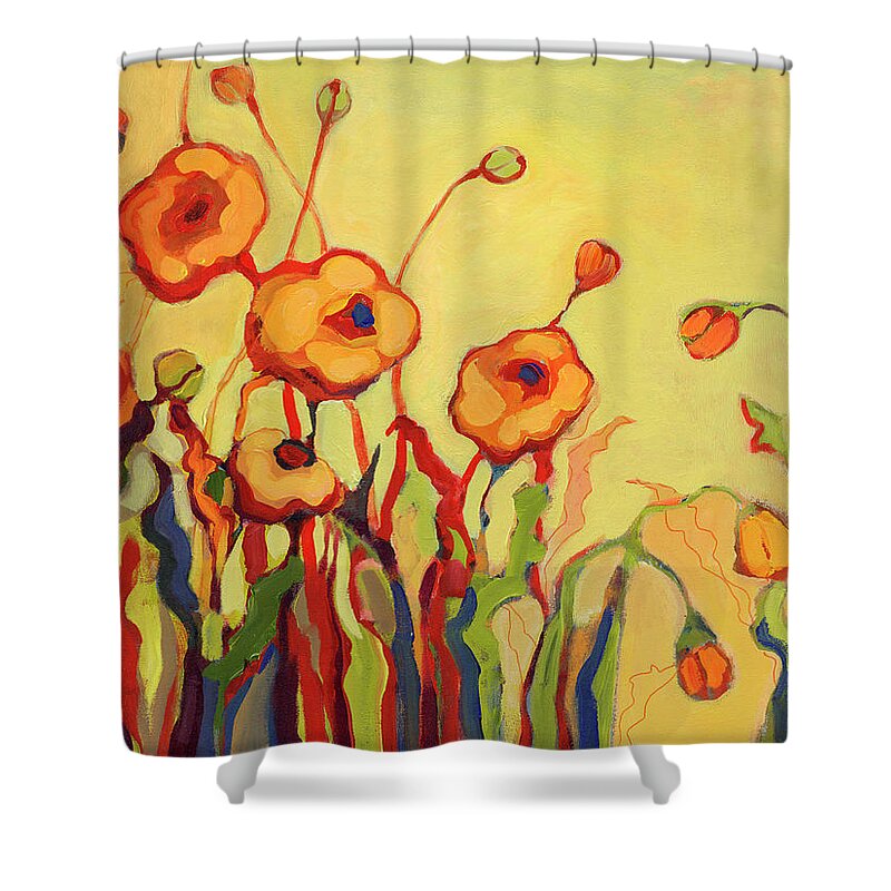 Floral Shower Curtain featuring the painting The Beckoning by Jennifer Lommers