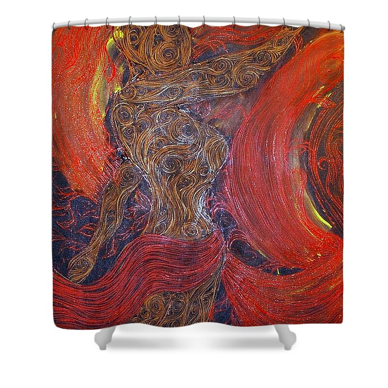 Tree Shower Curtain featuring the painting The Belly Dancer by Stefan Duncan