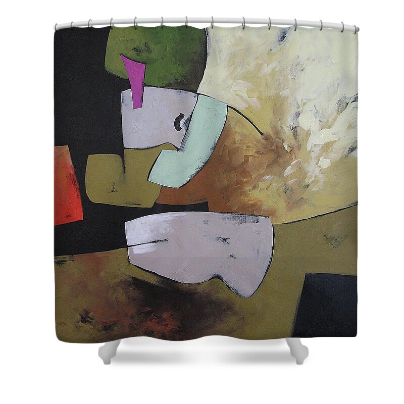 Art Shower Curtain featuring the painting The Beyond by Linda Monfort