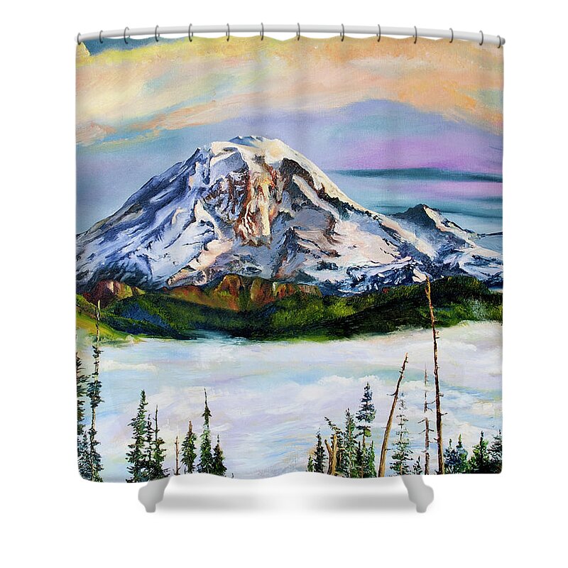Landscape Shower Curtain featuring the painting The Big Fella by Terry R MacDonald