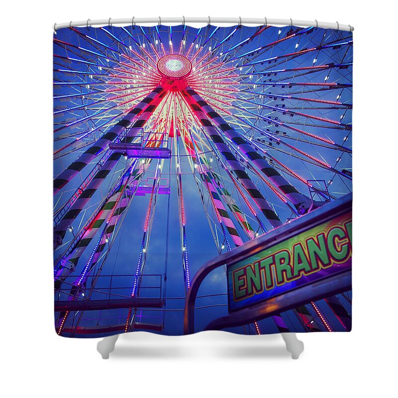 Ferris Wheel Shower Curtain featuring the photograph The Big Wheel by Hermes Fine Art