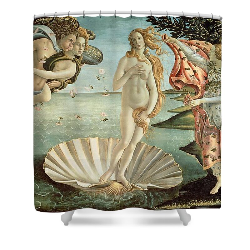 The Shower Curtain featuring the painting The Birth of Venus by Sandro Botticelli