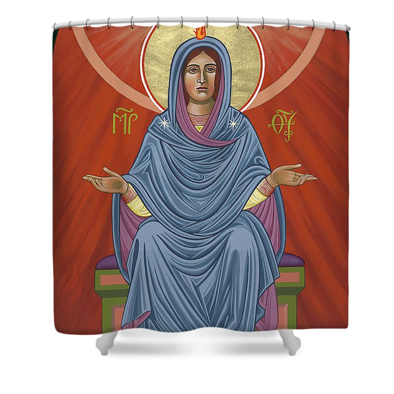 The Blessed Virgin Mary Shower Curtain featuring the painting The Blessed Virgin Mary, Mother of the Church by William Hart McNichols