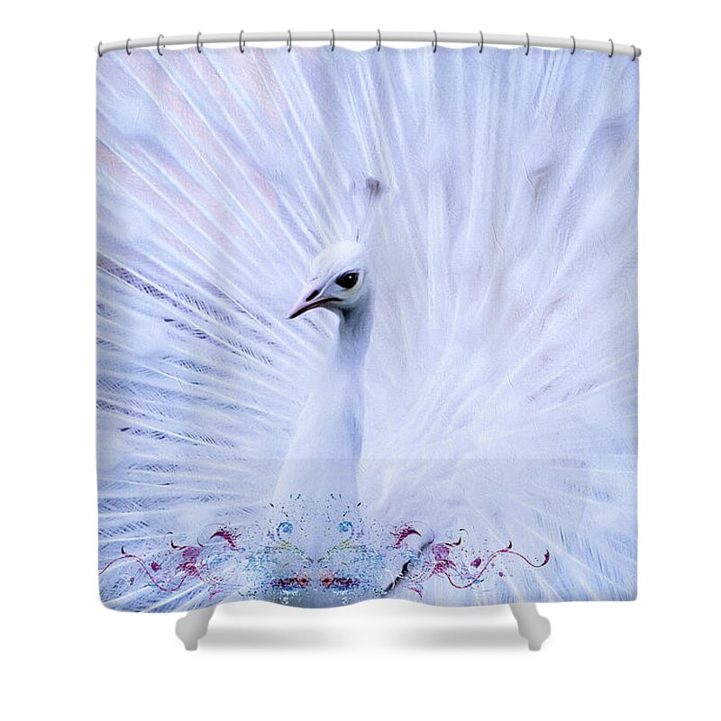 The Blue Princess Shower Curtain featuring the mixed media The Blue Prince by Georgiana Romanovna