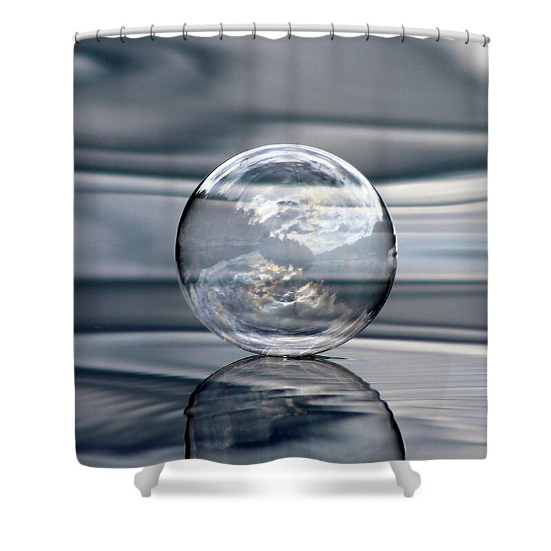 Blue Shower Curtain featuring the photograph The Blues Bubble by Cathie Douglas