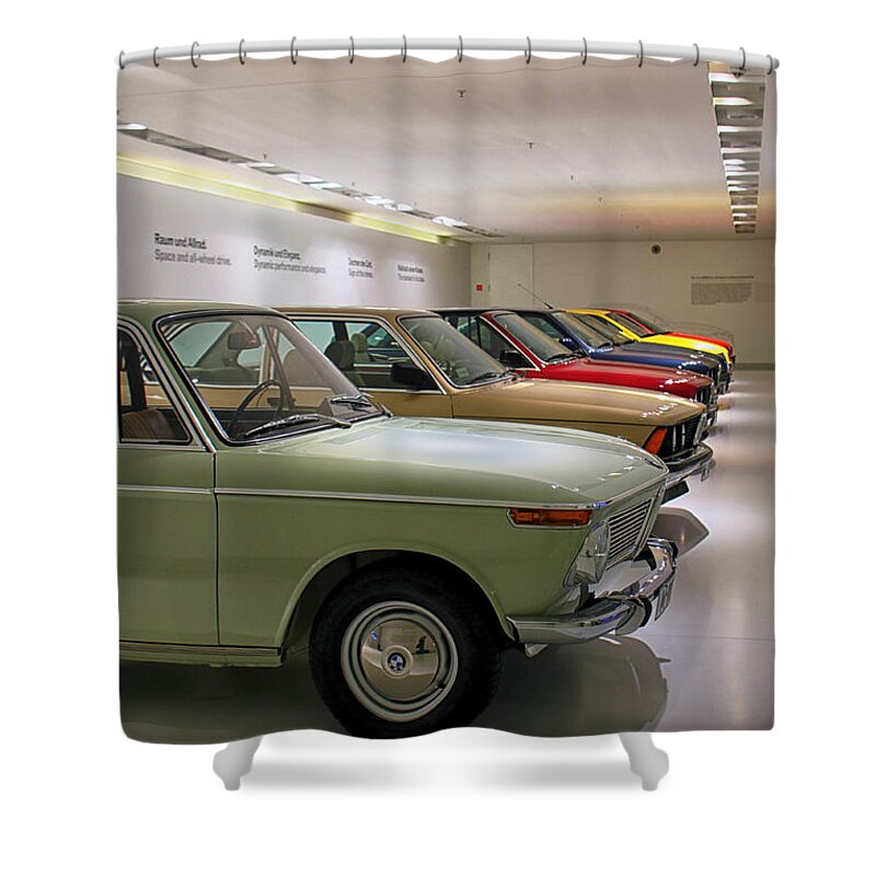 Bmw Shower Curtain featuring the photograph The BMW Line Up by Lauri Novak