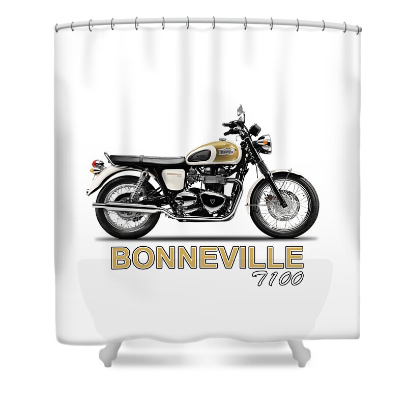 Triumph Bonneville T100 Shower Curtain featuring the photograph The Bonneville T100 by Mark Rogan