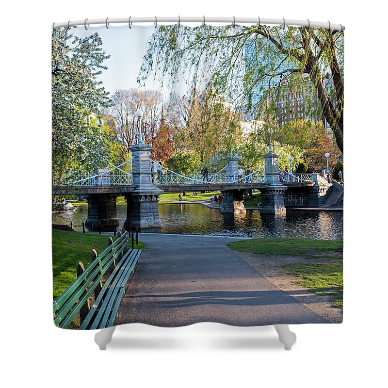 Boston Shower Curtain featuring the photograph The Boston Public Garden in the Spring Boston MA by Toby McGuire