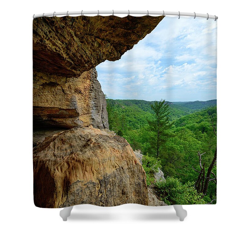 Cloud Splitter Shower Curtain featuring the photograph The Boulders Edge by Michael Scott