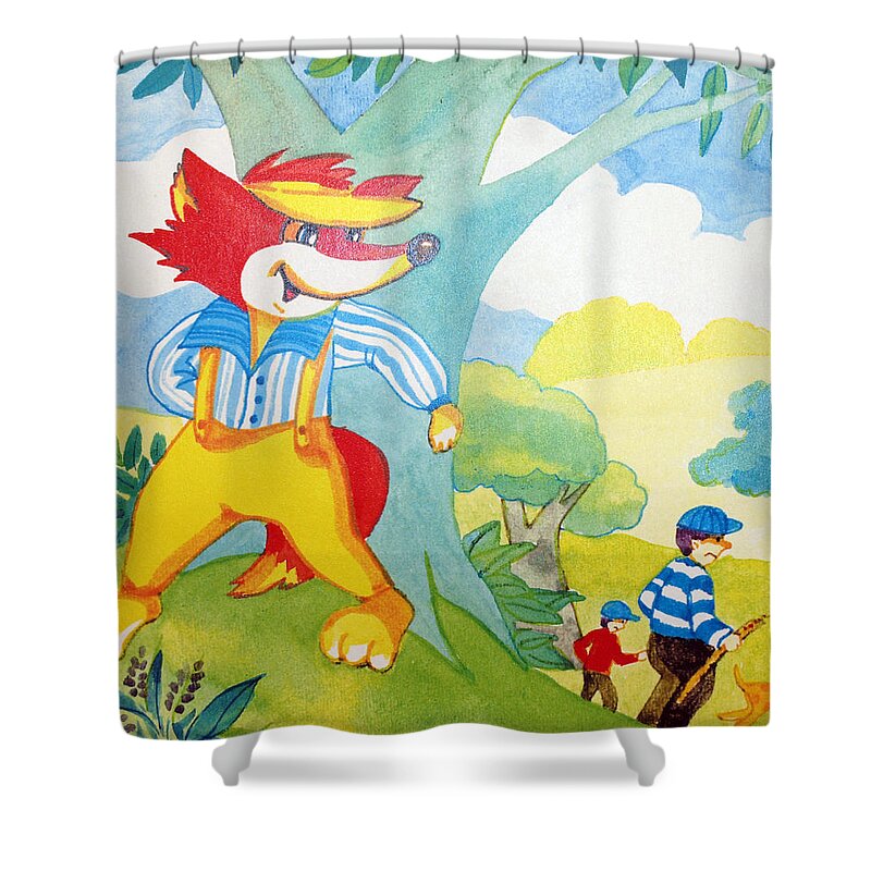 Family Art Shower Curtain featuring the drawing The Boys In The Hood by Robert Margetts