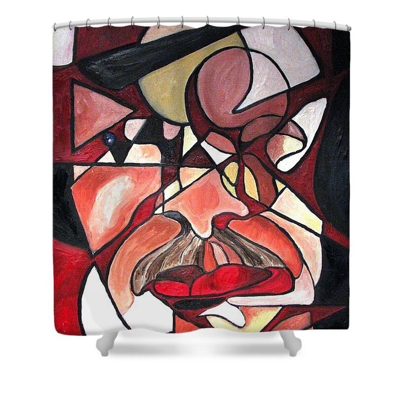 Abstract Shower Curtain featuring the painting The Brain Surgeon by Patricia Arroyo