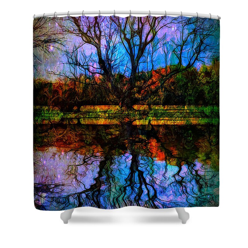 Tree Shower Curtain featuring the digital art The Breaking line... by Lilia S