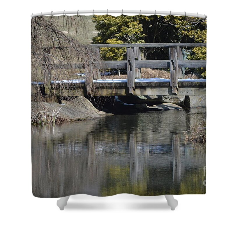 Water Shower Curtain featuring the photograph The Bridge by Nona Kumah