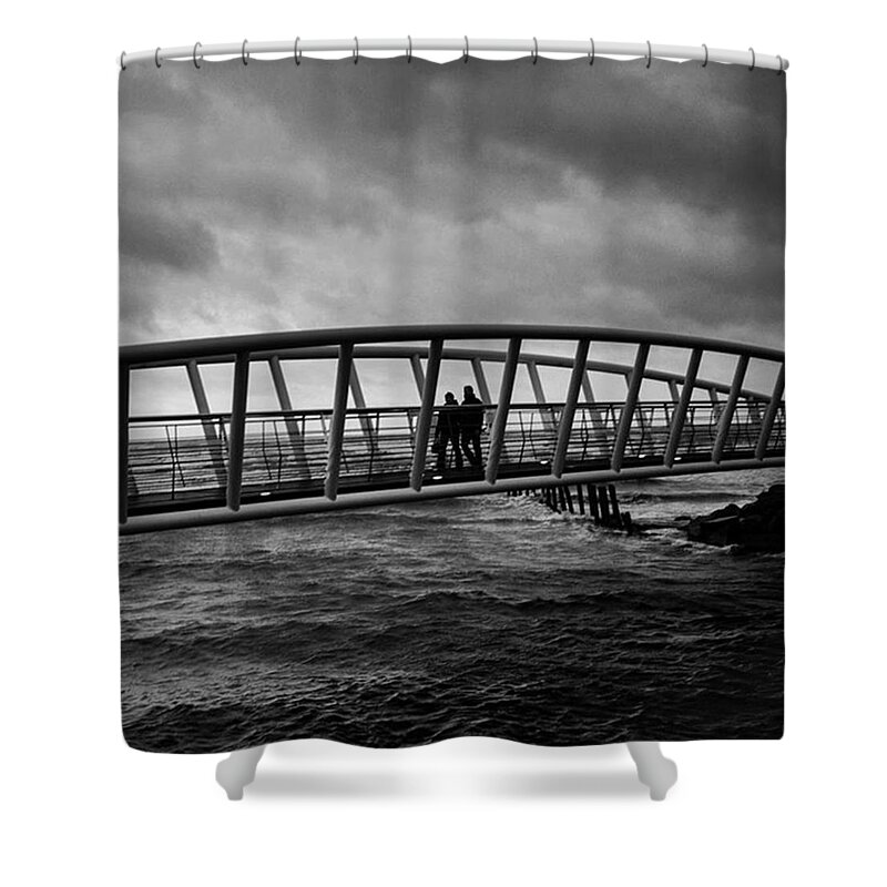 Bridge Shower Curtain featuring the photograph The Bridge Over Troubled Waters by Aleck Cartwright