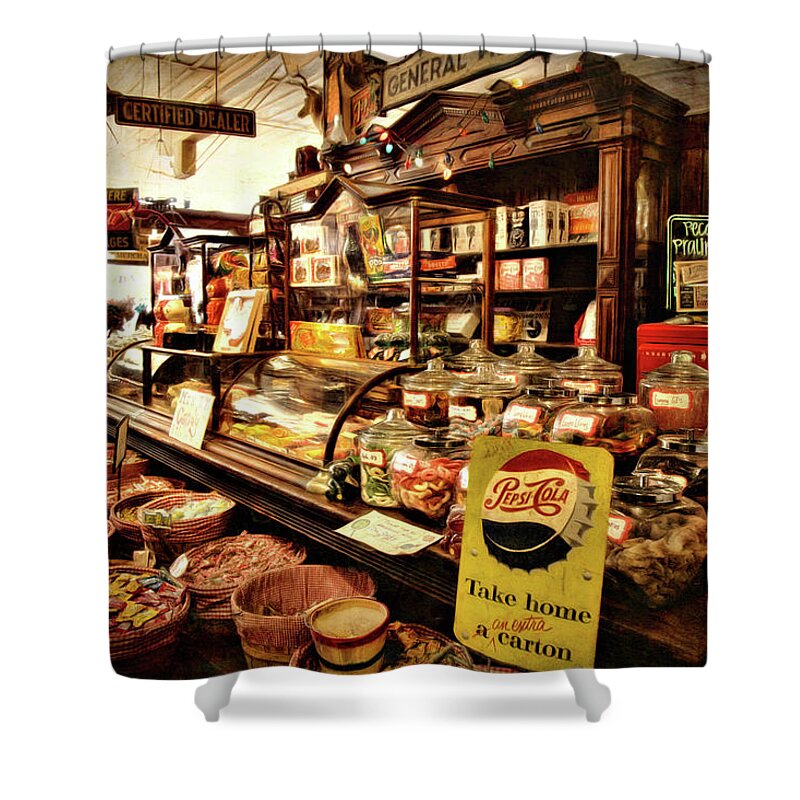 Antique Shower Curtain featuring the photograph The Candy Counter by Lana Trussell