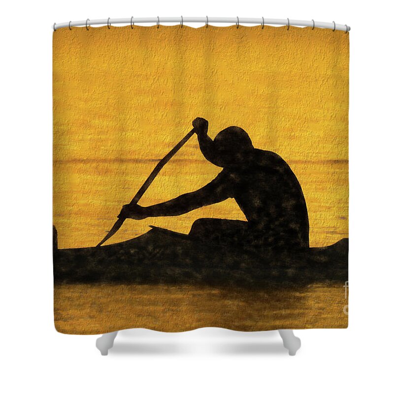 Athleticism Shower Curtain featuring the photograph The Canoeist by Scott Cameron