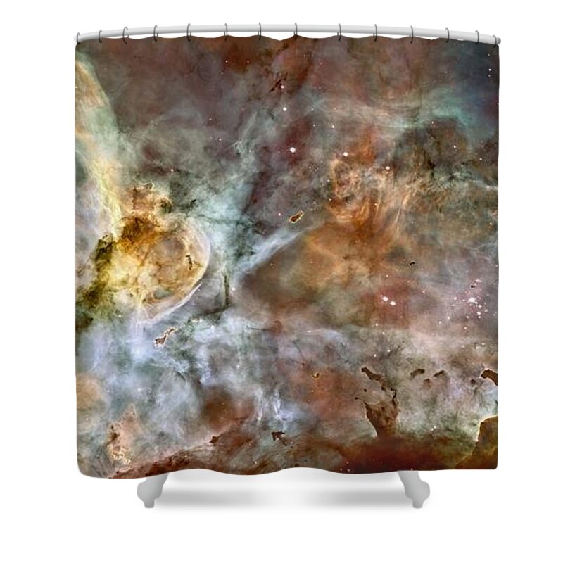 Carina Shower Curtain featuring the photograph The Carina Nebula Star Birth in the Extreme by Vintage Collectables