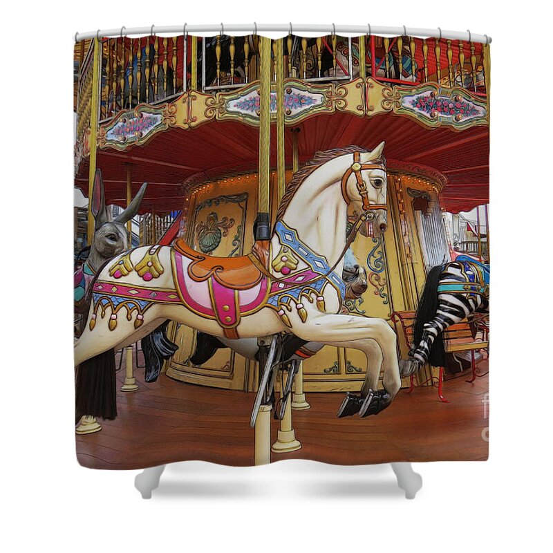 Merry-go-round Shower Curtain featuring the photograph The Carousel by Scott Cameron