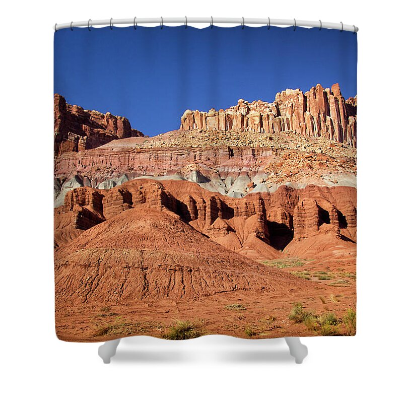 The Castle In Capitol Reef National Park Shower Curtain featuring the photograph The Castle in Capitol Reef National Park by Carolyn Derstine