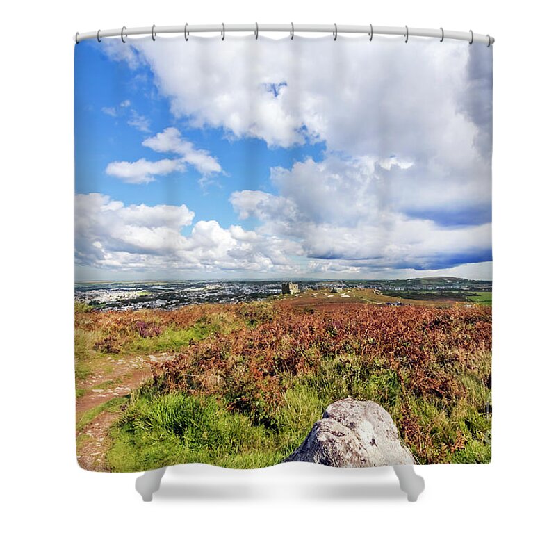 Carn Brea Shower Curtain featuring the photograph The Castle On The Hill by Terri Waters