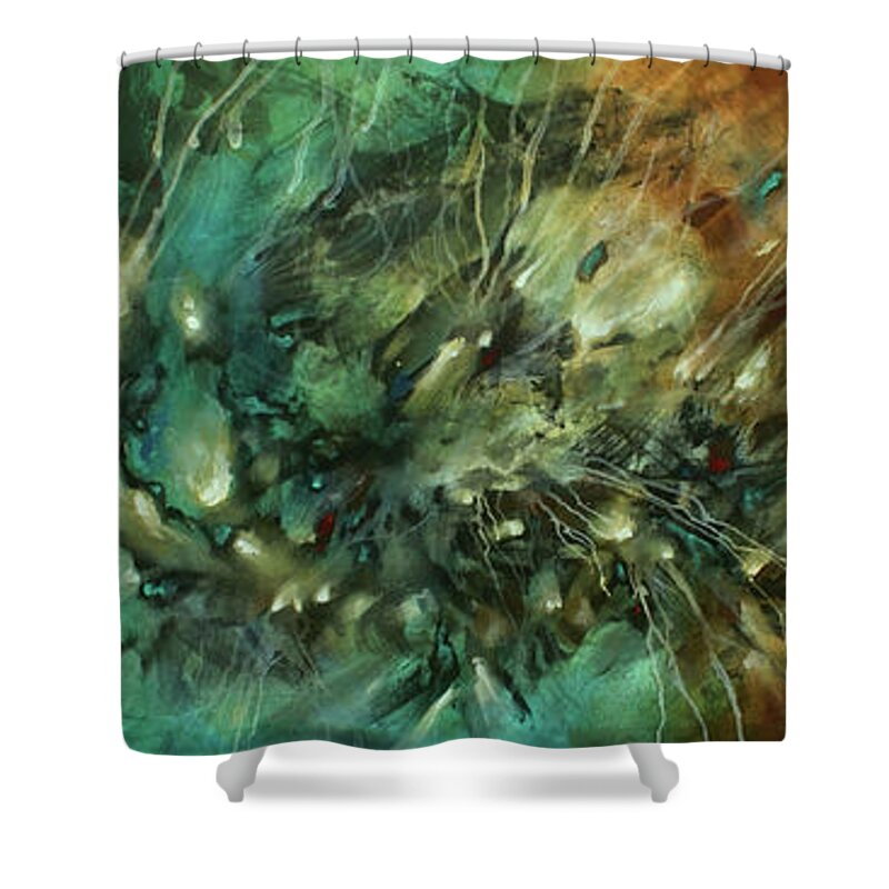 Abstract Shower Curtain featuring the painting The Cause by Michael Lang
