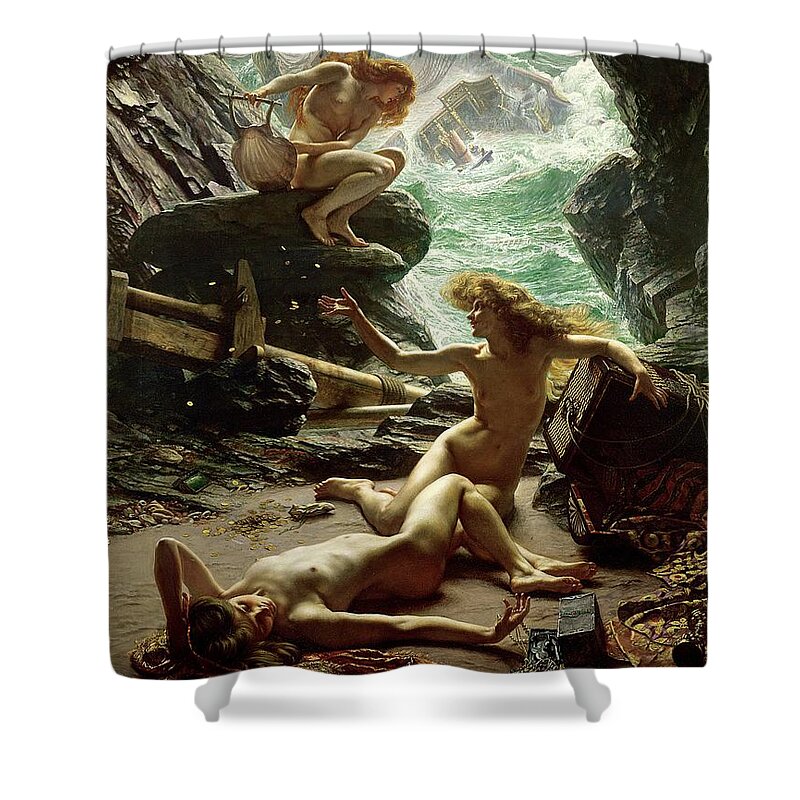 The Cave Of The Storm Nymphs Shower Curtain featuring the painting The Cave of the Storm Nymphs by Sir Edward John Poynter
