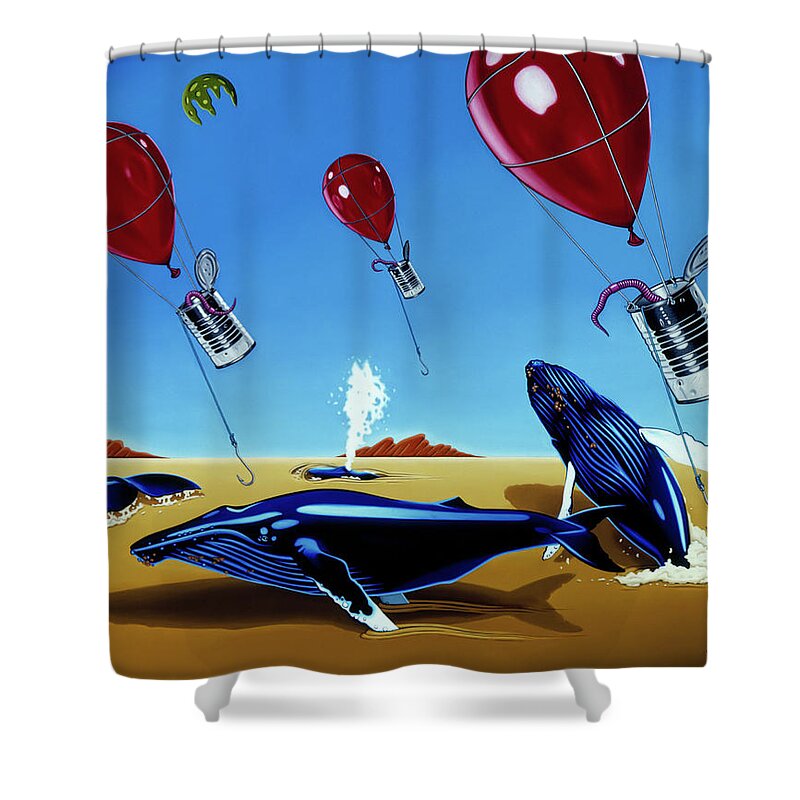  Shower Curtain featuring the painting The Chase by Paxton Mobley