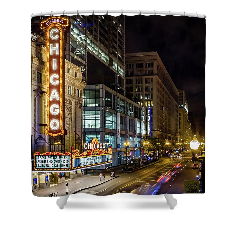 Chicago Shower Curtain featuring the photograph Illinois - The Chicago Theater by Ron Pate