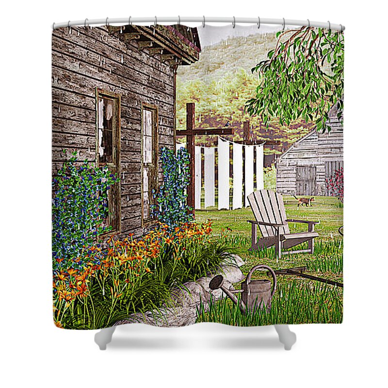 Adirondack Chair Shower Curtain featuring the photograph The Chicken Coop by Peter J Sucy