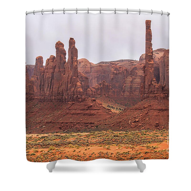 Red Stanchions Shower Curtain featuring the photograph The Stones Cry Out by Jim Garrison