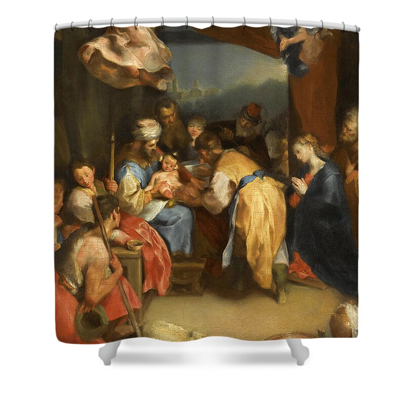 Federico Barocci Shower Curtain featuring the painting The Circumcision of Christ by Federico Barocci