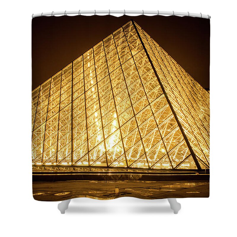 Winterpacht Shower Curtain featuring the photograph The City of Paris at Night by Miguel Winterpacht