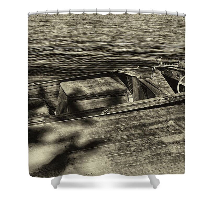 1958 Chris-craft Continental Shower Curtain featuring the photograph The Classic 1958 chris craft by David Patterson