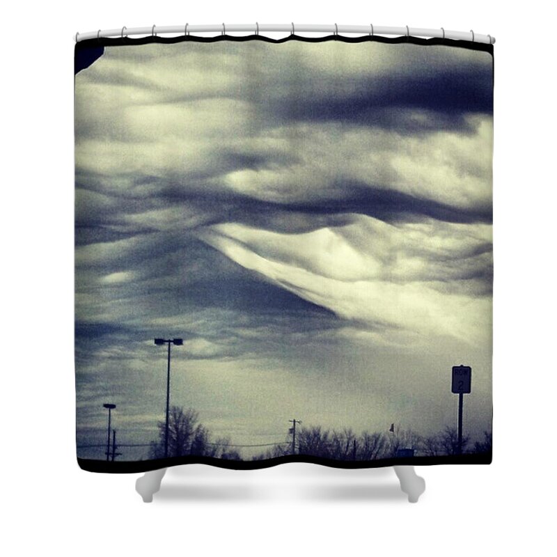 Clouds Shower Curtain featuring the photograph The Clouds Today Are Too Pretty by Haley Marie Theoboldt
